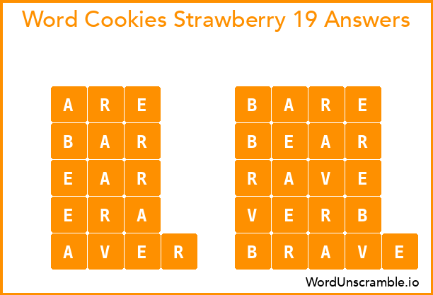 Word Cookies Strawberry 19 Answers