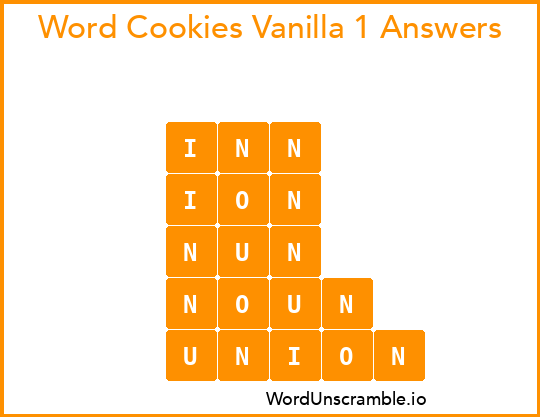 Word Cookies Vanilla 1 Answers