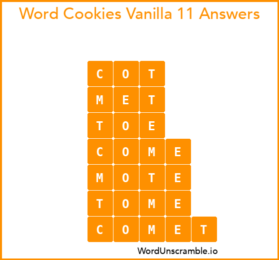 Word Cookies Vanilla 11 Answers