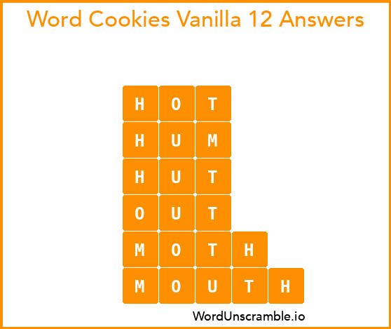 Word Cookies Vanilla 12 Answers