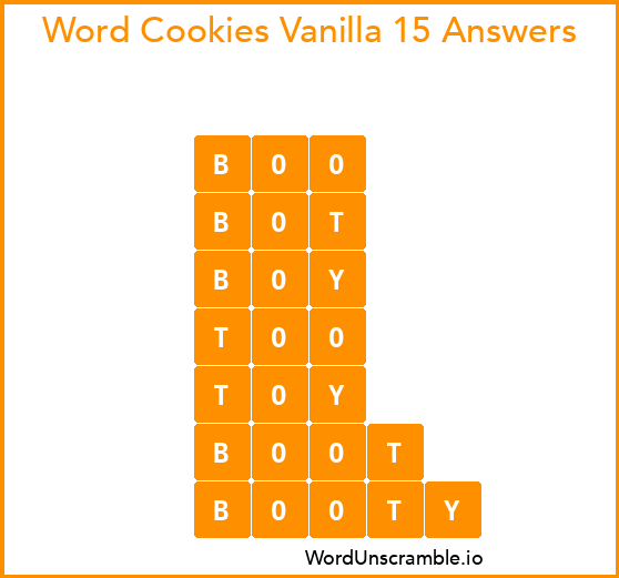 Word Cookies Vanilla 15 Answers