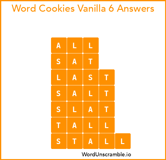 Word Cookies Vanilla 6 Answers
