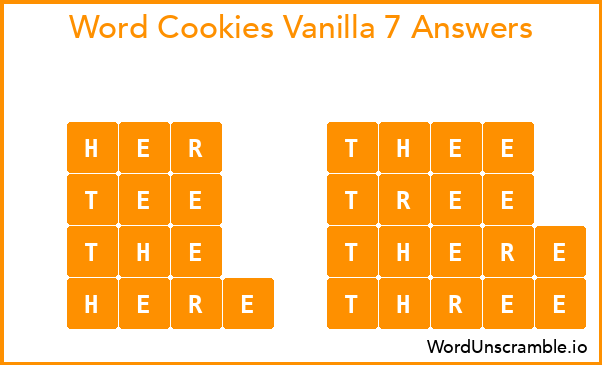 Word Cookies Vanilla 7 Answers