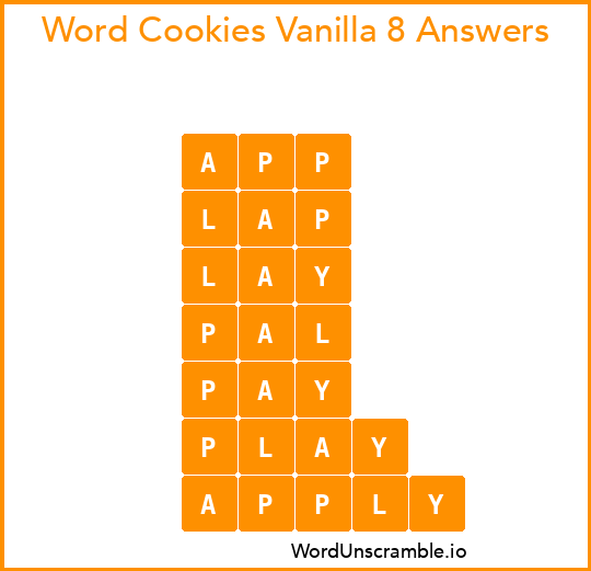 Word Cookies Vanilla 8 Answers