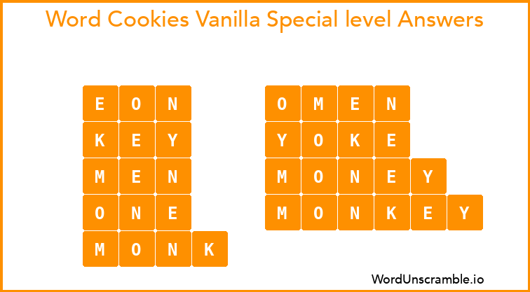 Word Cookies Vanilla Special level Answers