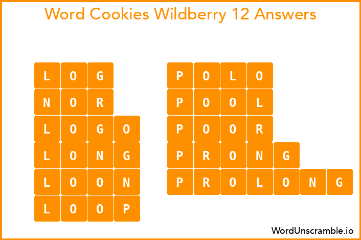 Word Cookies Wildberry 12 Answers