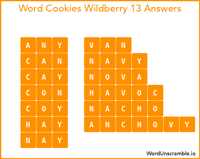 Word Cookies Wildberry 13 Answers