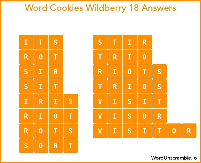Word Cookies Wildberry 18 Answers