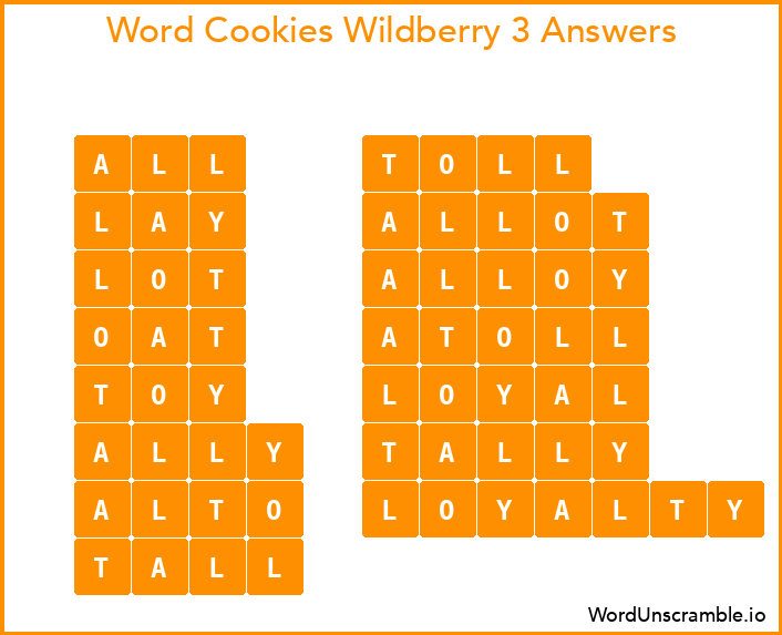 Word Cookies Wildberry 3 Answers