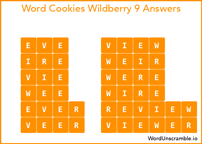 Word Cookies Wildberry 9 Answers