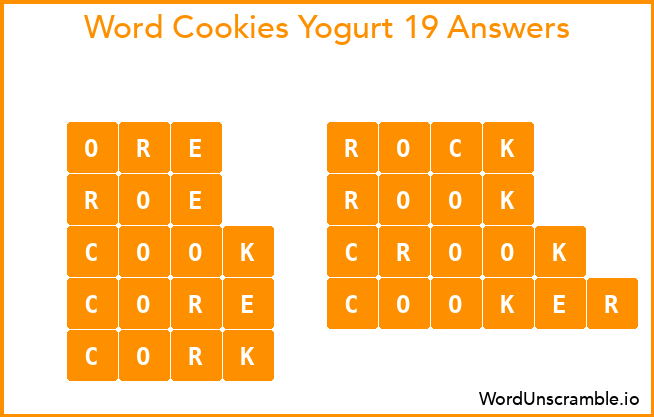 Word Cookies Yogurt 19 Answers
