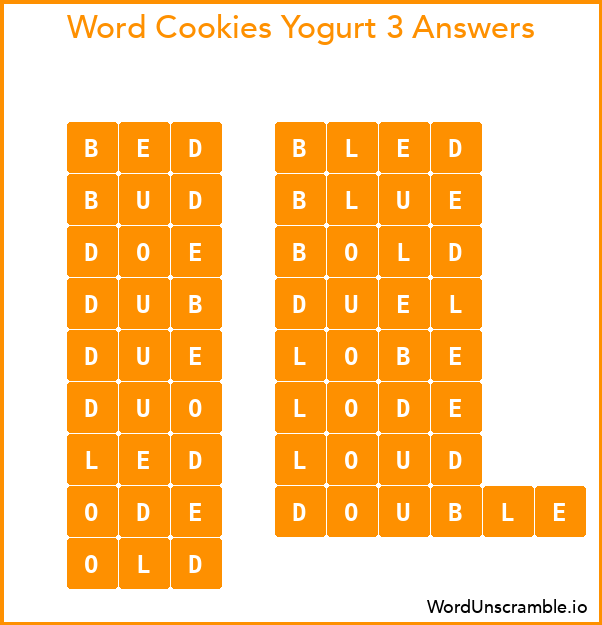 Word Cookies Yogurt 3 Answers