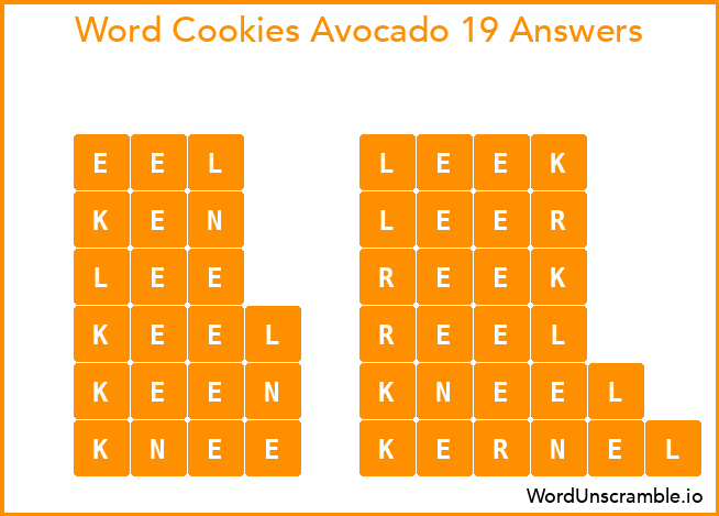 Word Cookies Avocado 19 Answers