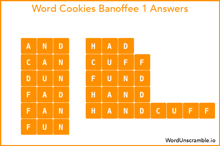 Word Cookies Banoffee 1 Answers