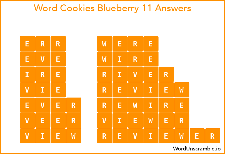 Word Cookies Blueberry 11 Answers