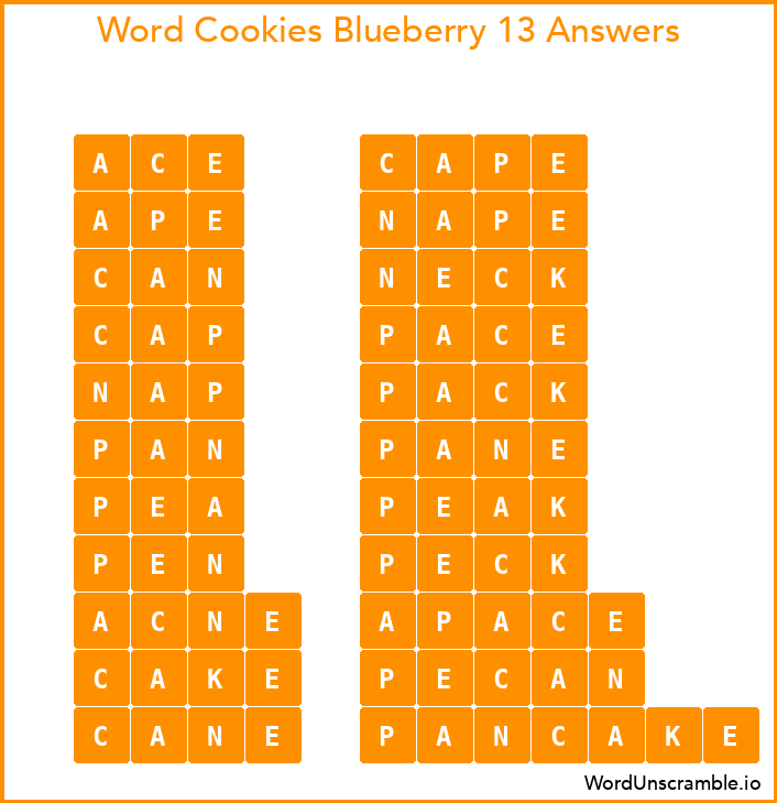 Word Cookies Blueberry 13 Answers