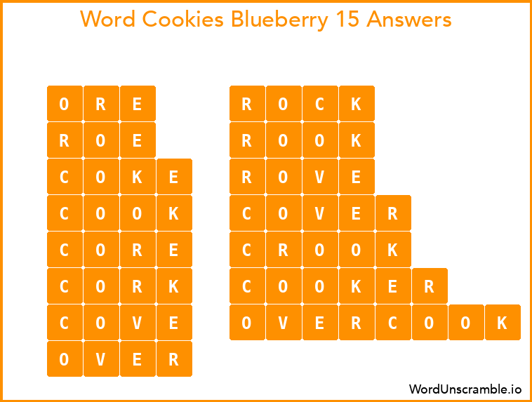 Word Cookies Blueberry 15 Answers