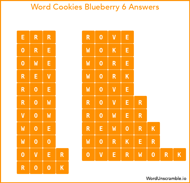 Word Cookies Blueberry 6 Answers