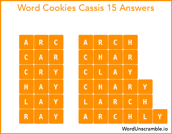Word Cookies Cassis 15 Answers