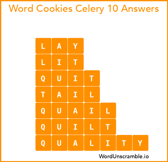Word Cookies Celery 10 Answers
