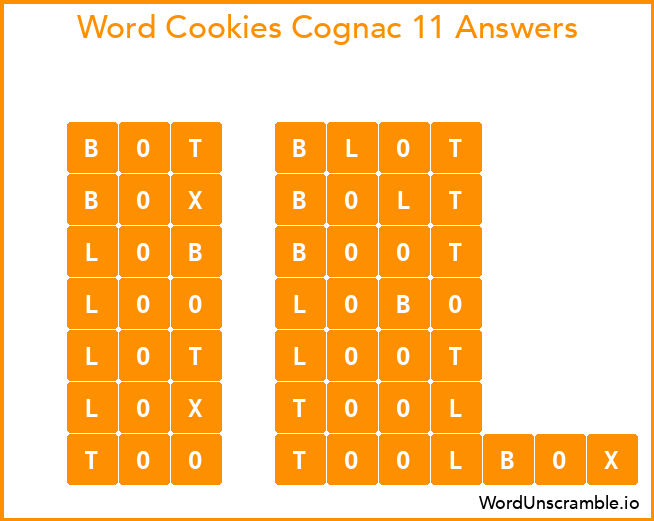 Word Cookies Cognac 11 Answers