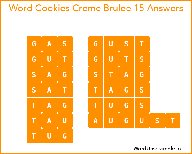 Word Cookies Creme Brulee 15 Answers