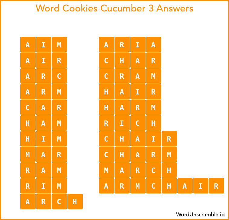 Word Cookies Cucumber 3 Answers