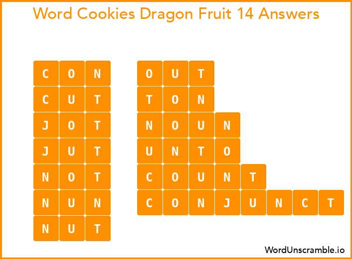 Word Cookies Dragon Fruit 14 Answers