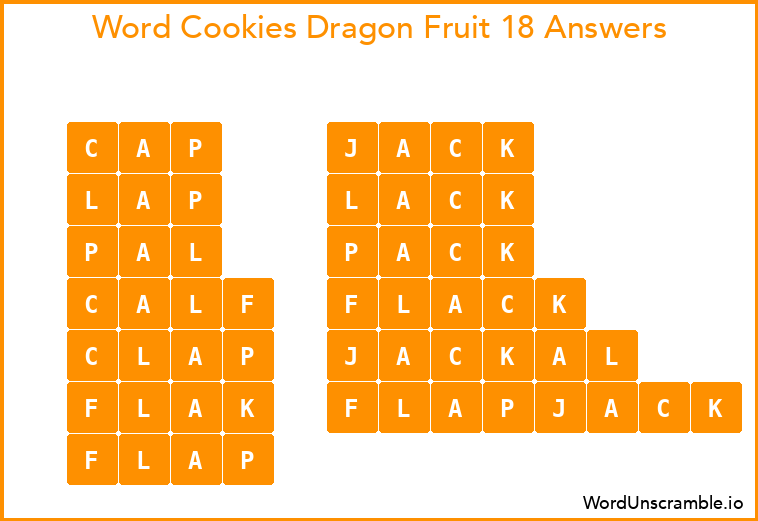 Word Cookies Dragon Fruit 18 Answers
