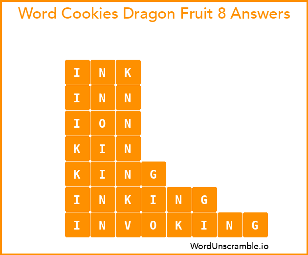 Word Cookies Dragon Fruit 8 Answers