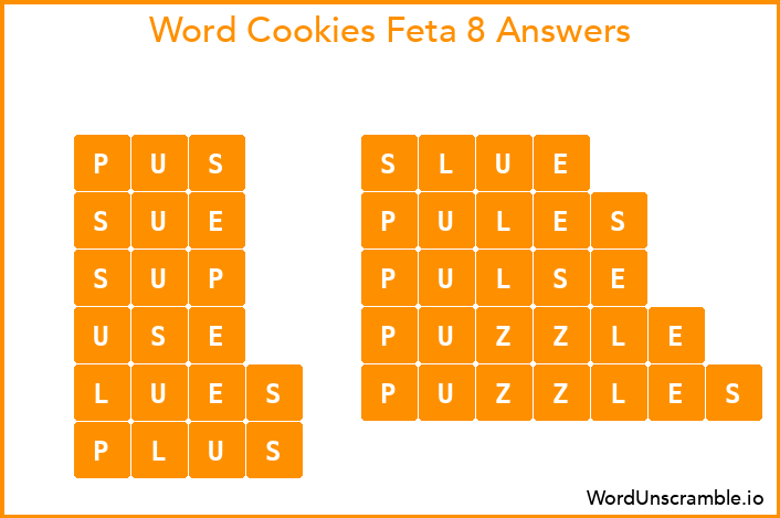 Word Cookies Feta 8 Answers