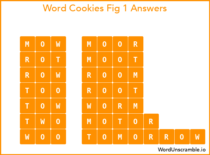 Word Cookies Fig 1 Answers