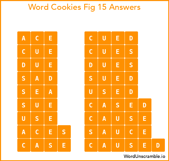 Word Cookies Fig 15 Answers