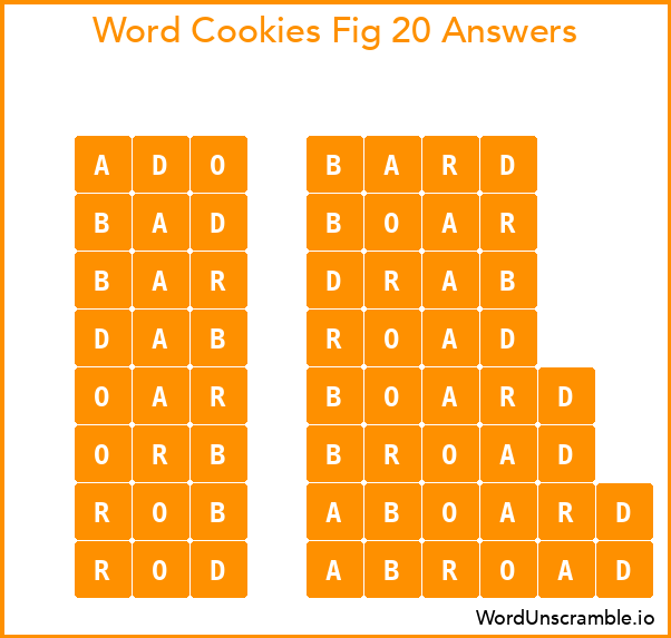 Word Cookies Fig 20 Answers