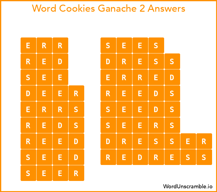 Word Cookies Ganache 2 Answers