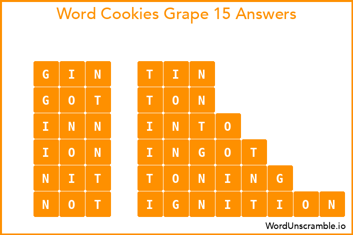 Word Cookies Grape 15 Answers