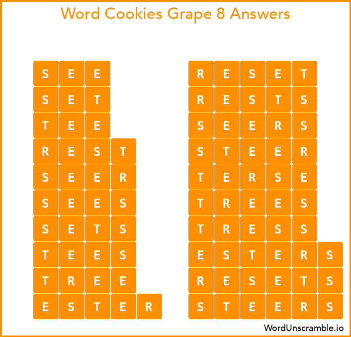 Word Cookies Grape 8 Answers