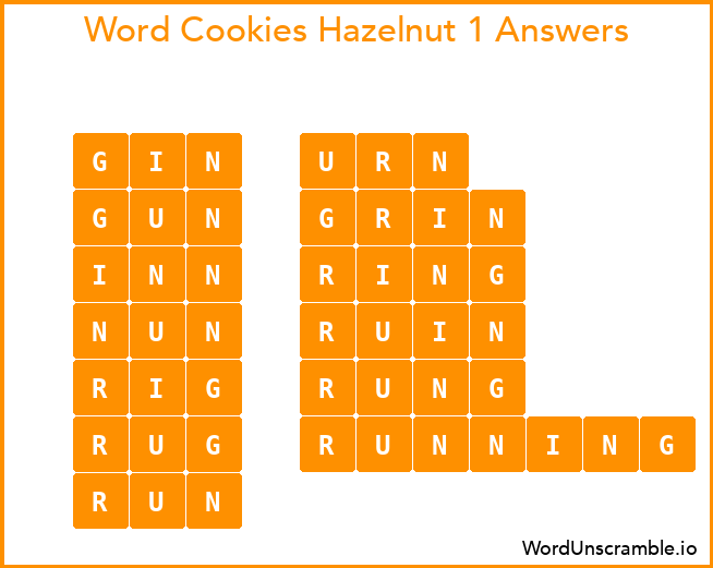 Word Cookies Hazelnut 1 Answers