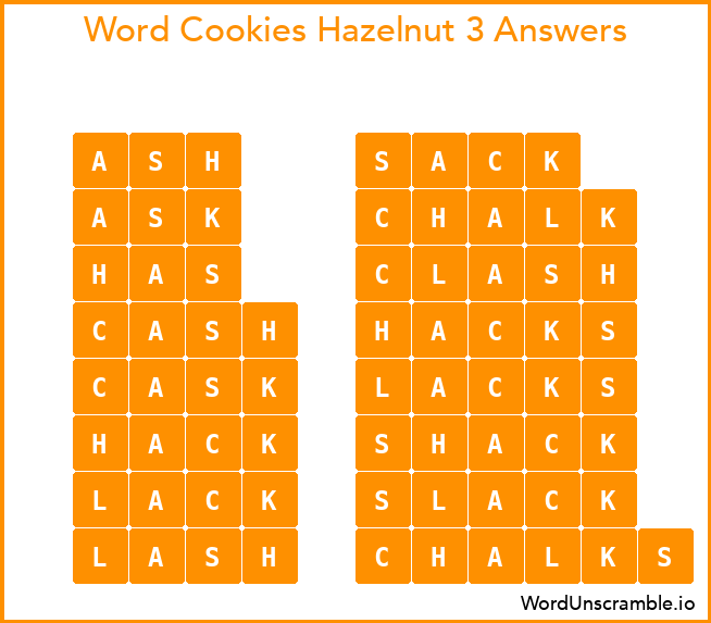 Word Cookies Hazelnut 3 Answers