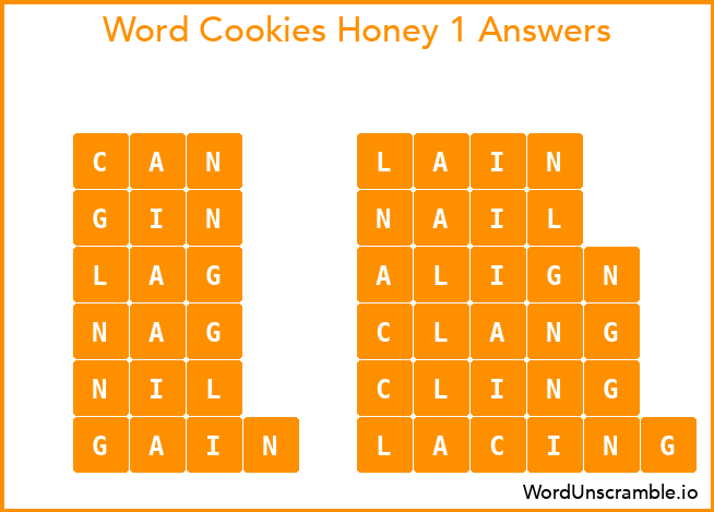 Word Cookies Honey 1 Answers