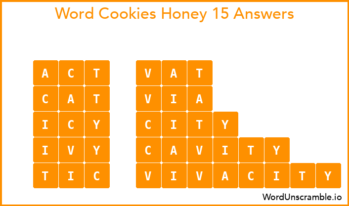 Word Cookies Honey 15 Answers