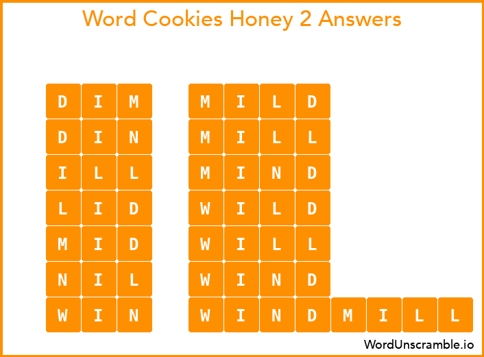 Word Cookies Honey 2 Answers