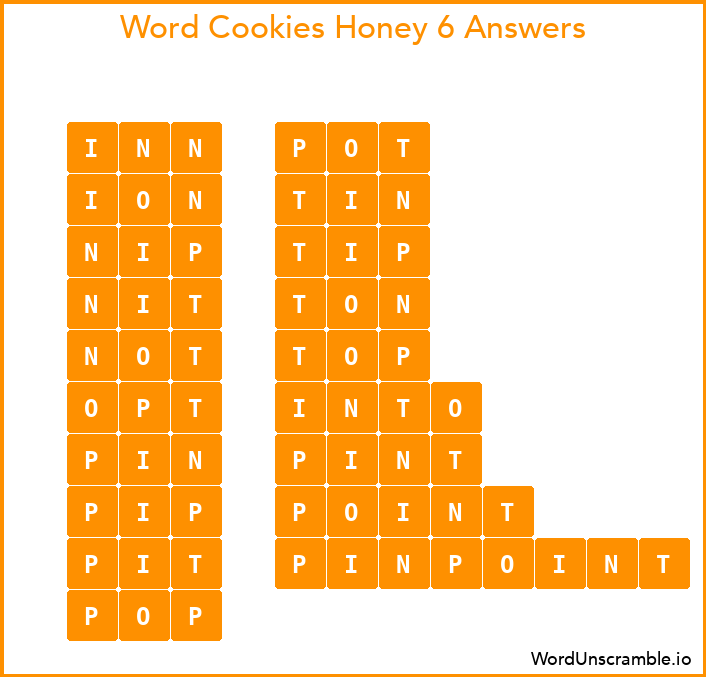 Word Cookies Honey 6 Answers