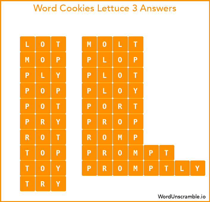 Word Cookies Lettuce 3 Answers