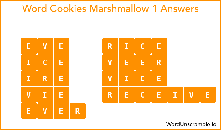 Word Cookies Marshmallow 1 Answers