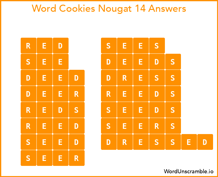 Word Cookies Nougat 14 Answers