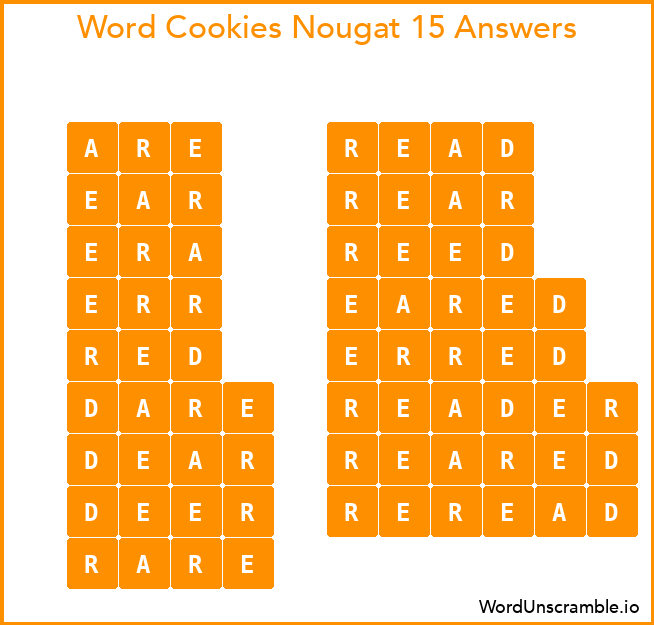 Word Cookies Nougat 15 Answers