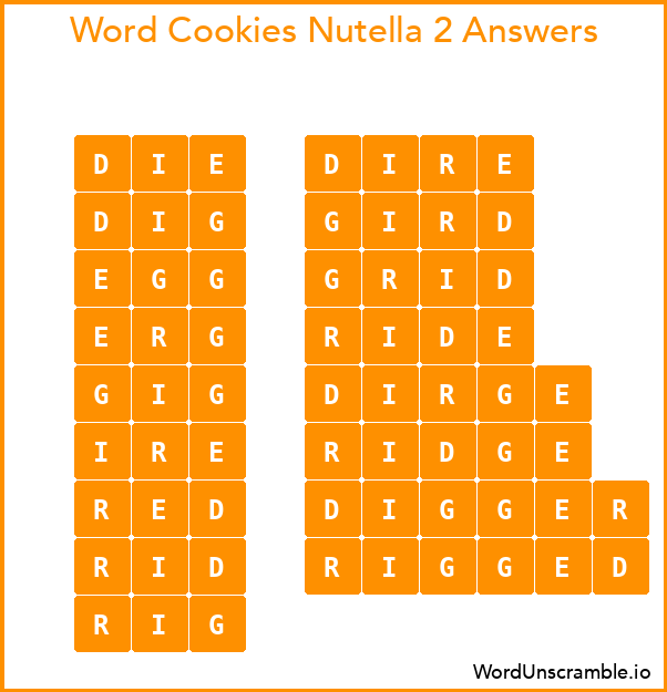 Word Cookies Nutella 2 Answers