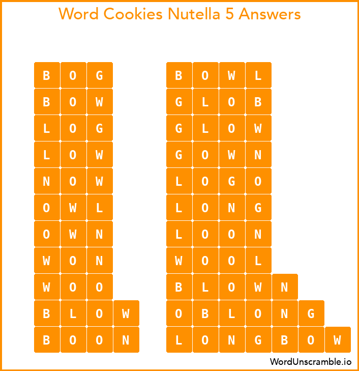 Word Cookies Nutella 5 Answers