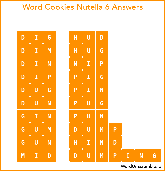Word Cookies Nutella 6 Answers